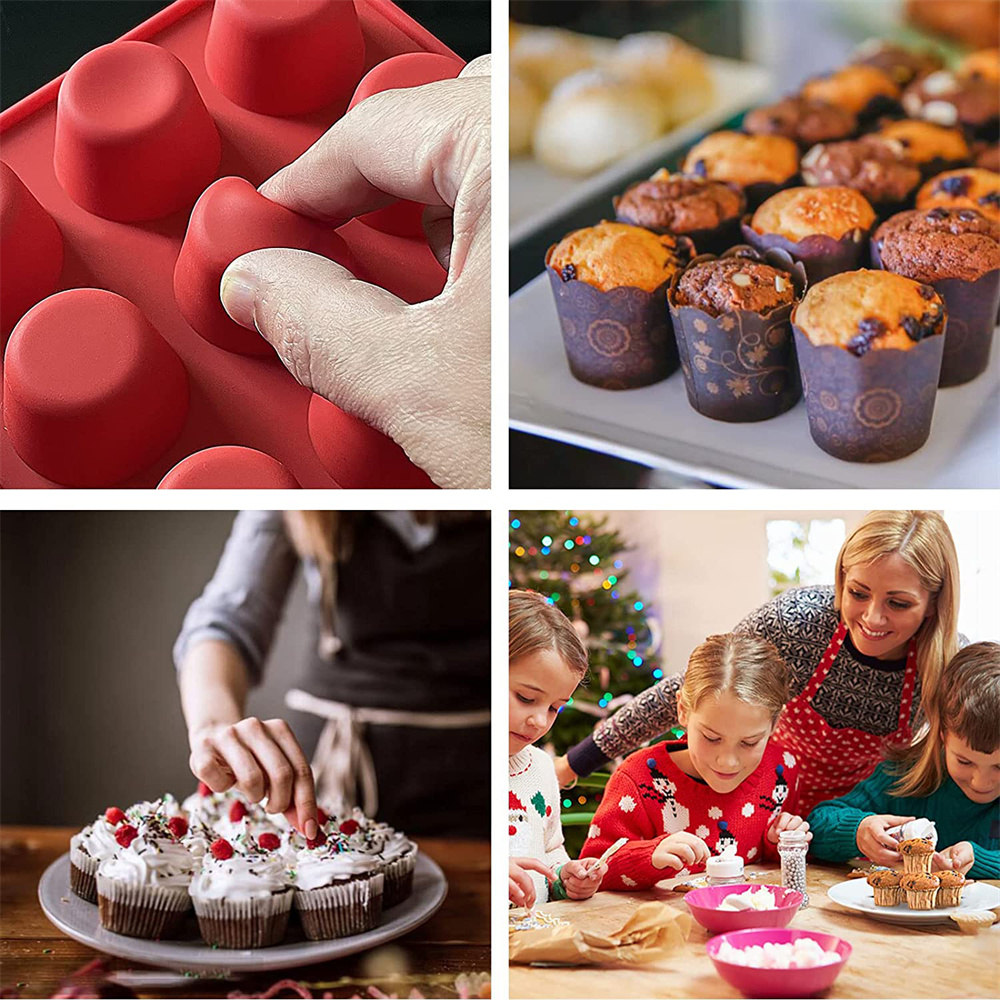 NOGIS Silicone Mini Muffin Pans Nonstick 24 Cup- Silicone Mini Cupcake Pans, Mini Muffin , Silicone Baking Molds for Homemade Muffins, Cupcakes, Tarts and Keto Bombs