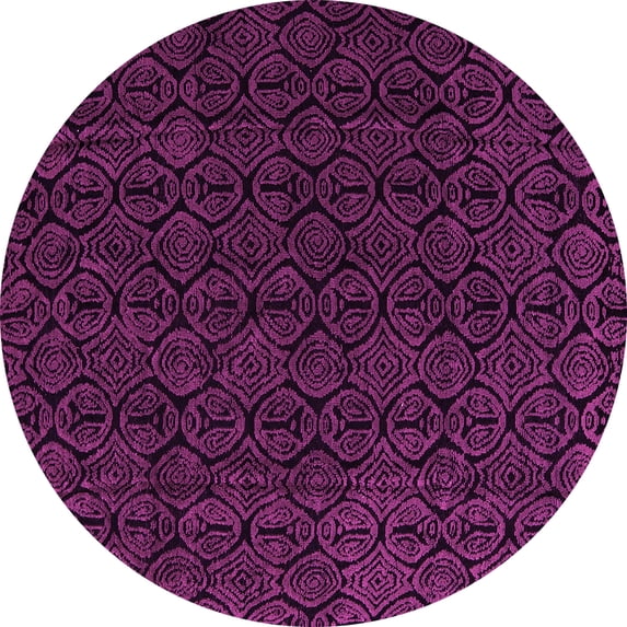 Ahgly Company Indoor Round Abstract Pink Modern Area Rugs, 6' Round