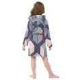 thumbnail image 7 of FORMRS Niños Bathrobe Unisex Hooded Robe Soft Plush Pajamas Sleepwear, Size 7-9T, Dark Cubes, 7 of 7