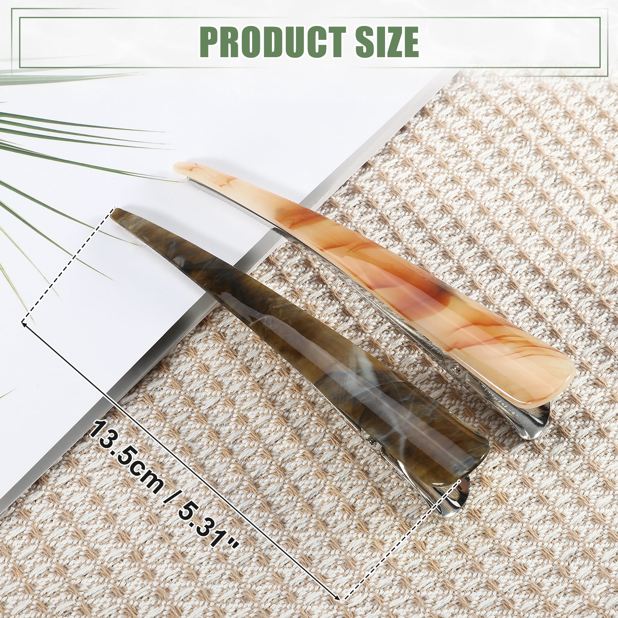 Unique Bargains 2 Pcs Long Metal Duckbill Hair Clips for Women, 5.31"x0.83"x1.18"