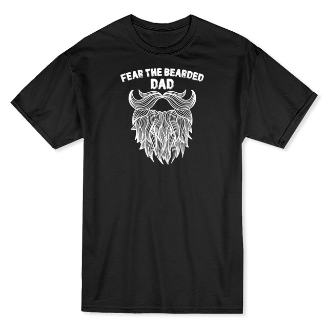 Fear The Bearded Dad Funny Graphic Men's Black T-shirt