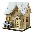thumbnail image 7 of Christmas Wooden Desktop Ornament LED Lighted Wooden Snowy Village Houses 8x7x9.5cm, Xmas Log Cabin Decor for Home Office Tabletop Holiday Decor, 7 of 7
