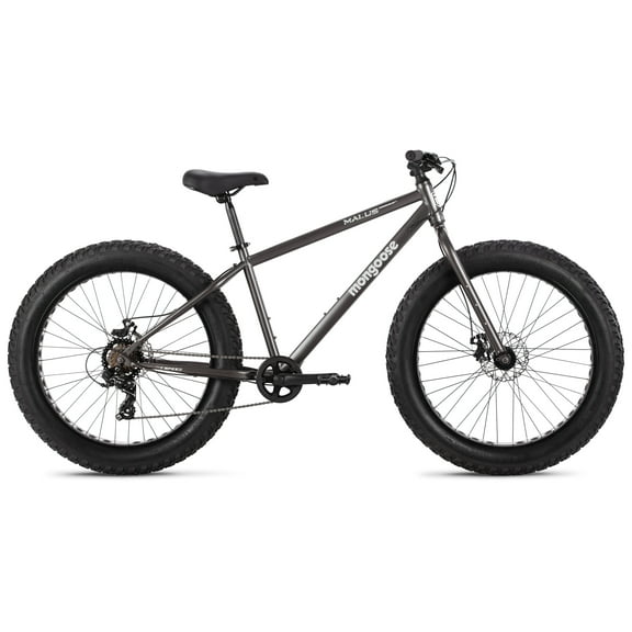 Mongoose Malus Fat Tire Mountain Bike, 26 Inch Wheels, Ages 14 , Gray