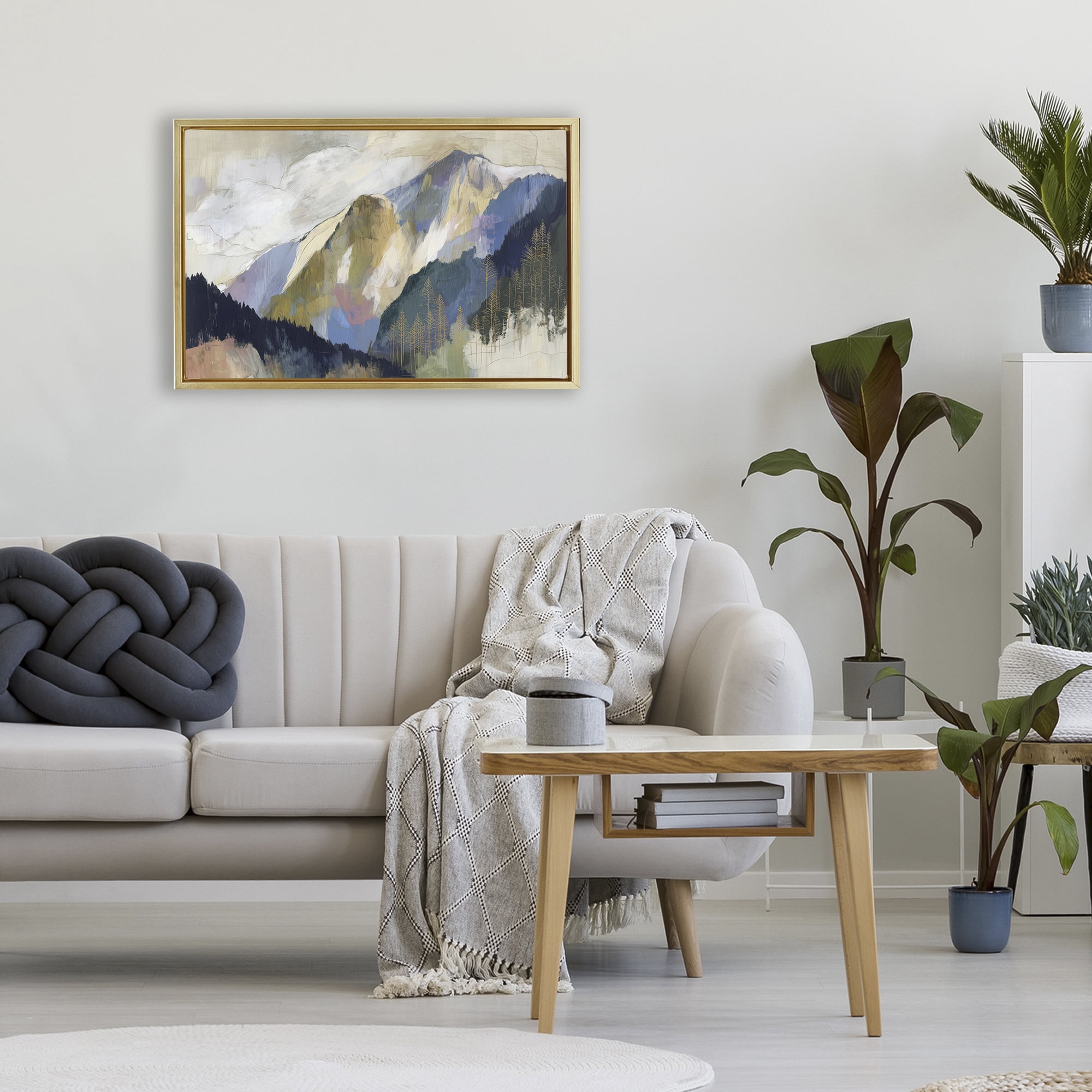Stupell Industries Mountain Forest Landscape Gold Framed Floater Canvas Wall Art, design by Chromatic Storm Studio