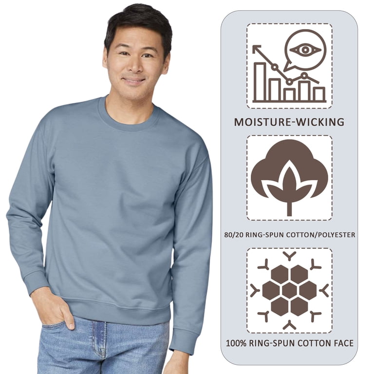 Unisex Softstyle Midweight Crewneck Long Sleeve Sweatshirt, 80/20