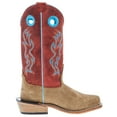 thumbnail image 4 of Old West Western Boots Boys Square Fancy Leather Suede Camel Red 8206, 4 of 5