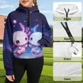 thumbnail image 6 of Chaqlin Couple Axolotl Stars zipper sweatshirts for kids with Pocket Quarter Zip Up Sweatshirts Half Zip Sweatshirts Size 13-14, 6 of 7