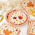 thumbnail image 7 of Waipfaru 200 Pcs Fall Paper Plates and Napkins Thanksgiving Party Supplies Autumn Leaves Disposable Tableware for Party Deocr, 7 of 7