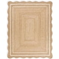 thumbnail image 3 of Handcrafted Natural Jute Rug Bohemian Scalloped Runner Rugs Sisal Runner Custom Carpet for Home Decor (3x6 Feet), As Show in Image, 3 of 4