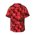 thumbnail image 2 of KLL Strawberry Red Print Men's Shirt Short Sleeve Button Down Summer Cuba Beach Shirts- X-Large, 2 of 7