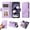 Purple, variant on ELEHOLD For Google Pixel 8 Leather Wallet Phone Case, Embossed Diamond Folio Flip Cover, Card Holder Cash Slot, Stand Support, Wrist Strap Lanyard -Purple