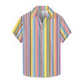 thumbnail image 2 of GERsome Mens Hawaiian Shirts Short Sleeve Casual Button Down Striped Summer Tropical Beach Vacation Shirts S-3XL, 2 of 5