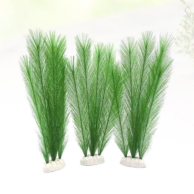 FUTUREORYY 3Set Fake Grass For Tank Green Like Shape Plastic Aquarium Fish Tank Plants