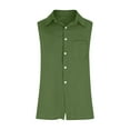 thumbnail image 5 of LADIGASU Men's Hawaiian Leisure Vacation Pocket Sleeveless Solid Color Lapel Shirt, 5 of 5