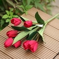 thumbnail image 4 of Cheers.US Artificial Flowers 7 Colors Faux Tulip Real Touch Tulips for Spring Wreath Wedding Bouquet Centerpiece Floral Arrangement Cemetery Table Decor, 4 of 5