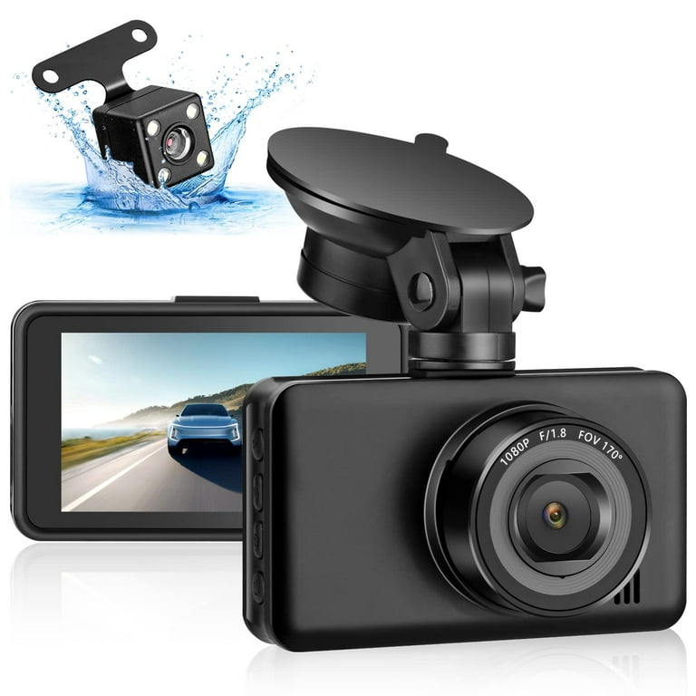 WiFi Dash Cam Video Recorder Driving for Front and Rear Recording Car Night  Wide Angle Dashcam Video Record Car DVR, APP Real-time Playback