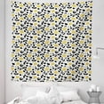 thumbnail image 1 of Acorn Tapestry, Repeating Silhouettes Autumn Season Illustration on Off White Background, Fabric Wall Hanging Decor for Bedroom Living Room Dorm, 5 Sizes, Black White and Yellow, by Ambesonne, 1 of 1