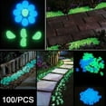thumbnail image 2 of 100Pcs Glow in The Dark Garden Pebbles, Outdoor Decorative Stones for Walkways Aquarium, 2 of 8