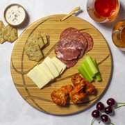 Totally Bamboo Basketball Shaped Bamboo Wood Cutting Board and Charcuterie Board, Great Gift for Basketball Fans