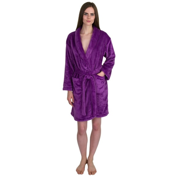 TowelSelections Women's Robe, Plush Fleece Short Spa Bathrobe
