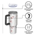 thumbnail image 4 of Floral 40oz Tumbler– Stainless Steel Insulated Tumbler with Handle and Straw, Large Capacity Travel Cup for Hot & Cold Drinks,Thanksgiving,Christmas, Spring,Flower, 4 of 6