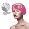 thumbnail image 2 of Yiaed Cute Pink Axolotl A Print Reusable Shower Cap & Bath Cap & Lined, Oversized Waterproof Shower Caps Designed for all Hair Lengths, 2 of 7
