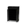 thumbnail image 2 of Baxton Studio Coolidge Modern and Contemporary 5-Shelf Wood Shoe Storage Cabinet with Drawer, 14.7 in D x 30.75 in W x 45.25 in H Dark Grey Finished, 2 of 5