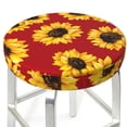 thumbnail image 3 of Daiia Sunflowers On Red Stool Covers Round,Round Bar Stool Covers Waterproof Bar Chair Covers Washable Stool Cushion Slipcover for 12-14 Inch Chair-12 inch, 3 of 7