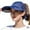 Navy, variant on Womens Beige Visor Cap Extendable Brim & Ponytail Hole Lightweight Fabric Breathable Outdoor Sports Sun Protection Visor
