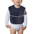 thumbnail image 6 of Bingfone Mess-Proof Baby Bib - Waterproof Bib For Baby Boy Or Girl With Food Catcher Pocket, Unisex-Copper-Gold Gloss Outline Navy Dark Blue, 6 of 8