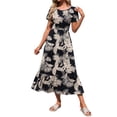 thumbnail image 3 of TARAINYA Summer Dresses for Women Casual Floral Dress Pocketed Flared Hem Midi Beach Sundress, 3 of 8