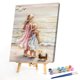 thumbnail image 2 of Kit de pintura por números DIY playa chica pintado a mano aceite imagen artesanía decoración de pared FLhrweasw Nuevo, 2 of 9
