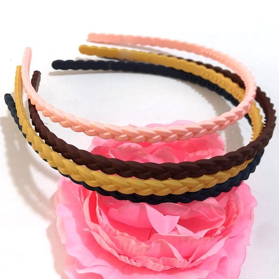 GIXUSIL 12Pcs 6mm Thin Headbands for Girls Women Plastic Pigtail Sytle Headbands with Teeth Headbands for Kids Teens Lady