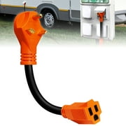 15A to 30A RV Power Adapter Cord Plug [NEMA L5-15R Female to TT-30P Male] [Dogbone Style] [EZ Grip] [Max 1875W @125V] [ETL Approved] [10/3 STW Cord w/ Copper Wire] for Trailer Camper