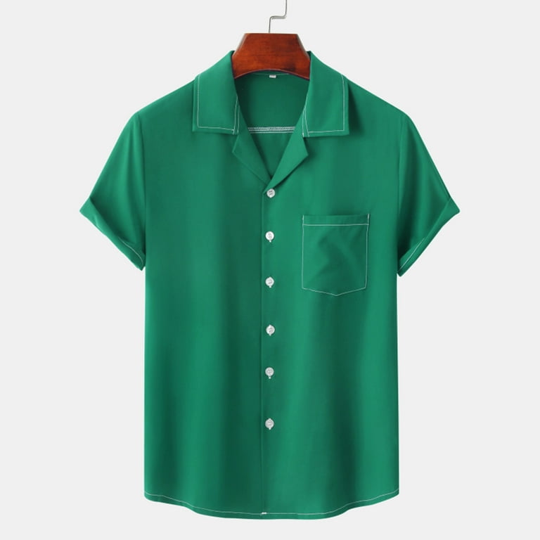 YYDGH Men's Short Sleeve Button Up Shirts Summer Casual