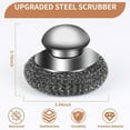 thumbnail image 2 of 3 Pack Stainless Steel Wool Scrubber Detachable Metal Scrubber Wool Pads Dish Scrubber with Handle Rust-Resistant Scrubbing Scouring Brush Cleaning Brush for Iron Pots,Stoves,Wash Sink,Topboutique, 2 of 6