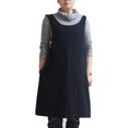 thumbnail image 2 of xianlin-Cotton Linen Japanese Apron Halter Cross Back Bandage X Shape Aprons Two Pockets, 2 of 4