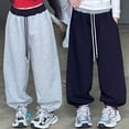 thumbnail image 5 of Gubotare Kids Pants Girls' Sweatpants Soft Athletic Lounge Joggers Kids High Waist Casual Pants 5T 6T (Navy,5-6 Years), 5 of 9