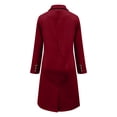 thumbnail image 6 of Women's 2025 Bohemian Style Double Breasted Wool Blend Coat, Mid-Length Trench Coat with Lapel Collar, Slim Fit Overcoat, Elegant Fall Winter Outerwear, Classic Solid Color (Belt Not Include) Wine L, 6 of 6