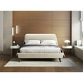 thumbnail image 4 of Pemberly Row Wood and Fabric Upholstered Queen Platform Bed in Beige, 4 of 6