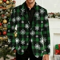 thumbnail image 5 of oelaio Mens Christmas Blazer Jacket Plus Size Corduroy Sport Coats Xmas 3D Print Button Lapel Suit Jackets Snowflake Santa Blazers with Pockets Festival Dinner Party Winter Outerwear Green XXXL, 5 of 8