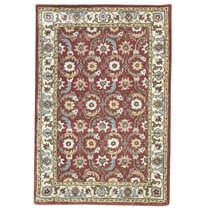 Hand Tufted Red Wool Rug 4' X 6' Persian Kashan Oriental Room Size Carpet