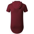 thumbnail image 2 of Sudadera con capucha Aiyino de manga corta para hombre, moderna, deportiva, S-5X, color rojo vino, 2 of 6