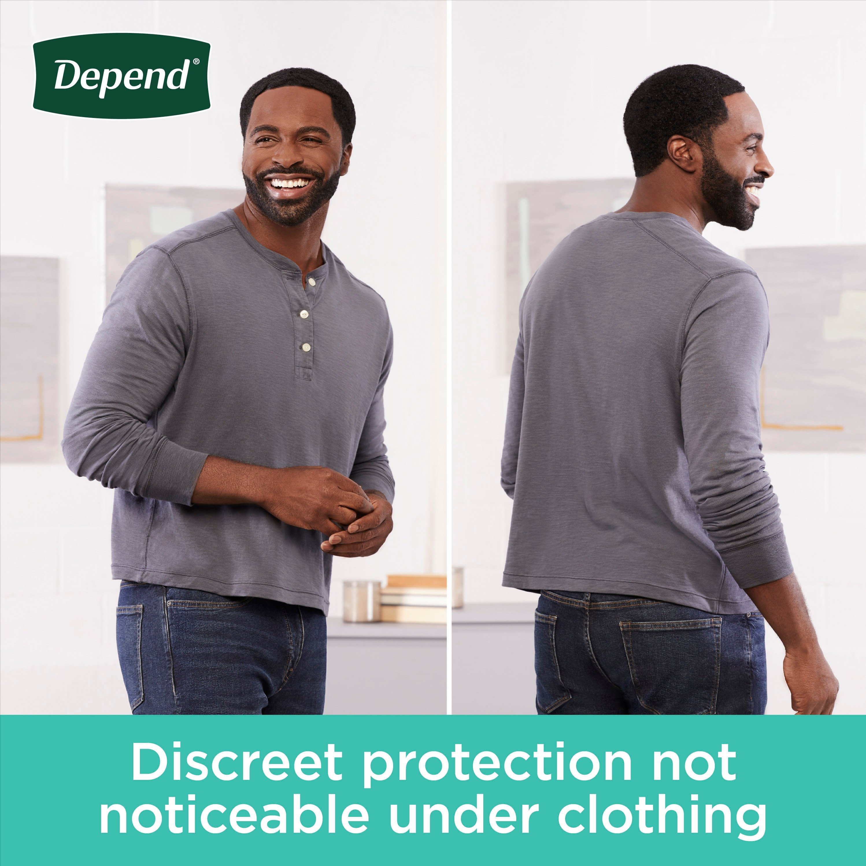 Depend Fresh Protection Adult Incontinence Underwear for Men, Maximum, XXL,  Grey, 44Ct 