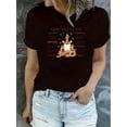 thumbnail image 1 of Chic Floral & Letter Print Women's T-Shirt - Casual Crew Neck, Short Sleeve, Stretchy Polyester Blend, Machine Washable - Perfect for Summer, 1 of 8
