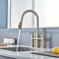 thumbnail image 2 of SUMERAIN 8-Inch Centerset Kitchen Bridge Faucet with Pull Down Sprayer 3 Hole Kitchen Faucet Stainless Steel, Brushed Gold, 2 of 10