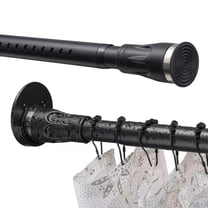 FENHRTVM Shower Curtain Rod Adjustable Tension Rod Length 40-87 Inch Sturdy Black Metal Rust Resistant for Windows bathroom Closet