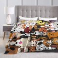thumbnail image 3 of Cute Dog Fun Face Blanket, Soft Blankets Flannel Bed Throw Cozy Lightweight Plush Gifts for Kids Boys Girls Women Men Sofa Couch Bedroom Living Rooms Warm All Season, Home Decor, 80"x60", 3 of 6