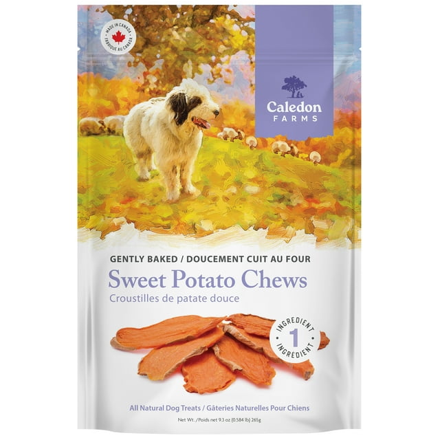 Caledon Farms Sweet Potato Chews Single Ingredient all Natural Baked Dog Treats 265g