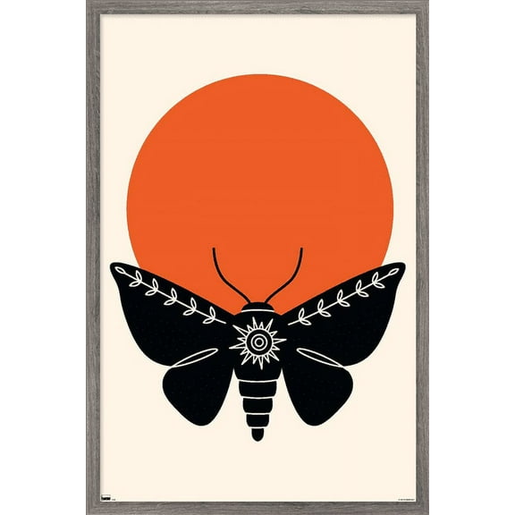 Ink Moth Wall Poster, 14.725" x 22.375", Framed
